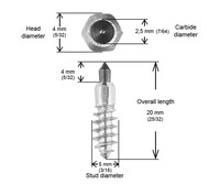 IGRIP 11MM STANDARD SCREW STUDS QTY 100