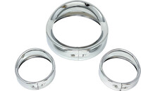 LETRIC LIGHTING CO 7" SHOW CHROME HEAD/PASS LIGHTS  FRENCHED VISOR KIT