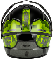 GMAX MD-74 STRIKER MODULAR HELMET W GLD SHLD BLK/SLVR/GRN MTLC MD