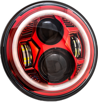 LETRIC LIGHTING CO 7" LED HEADLIGHT BLACK HALO INDIAN