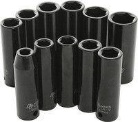PERFORMANCE TOOL 1/2" Metric Impact Socket Set