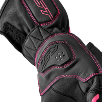 RST S1 D3O LADIES GLOVE BLACK/PINK LEATHER MD