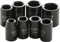 PERFORMANCE TOOL 3/8" Metric Impact Socket Set