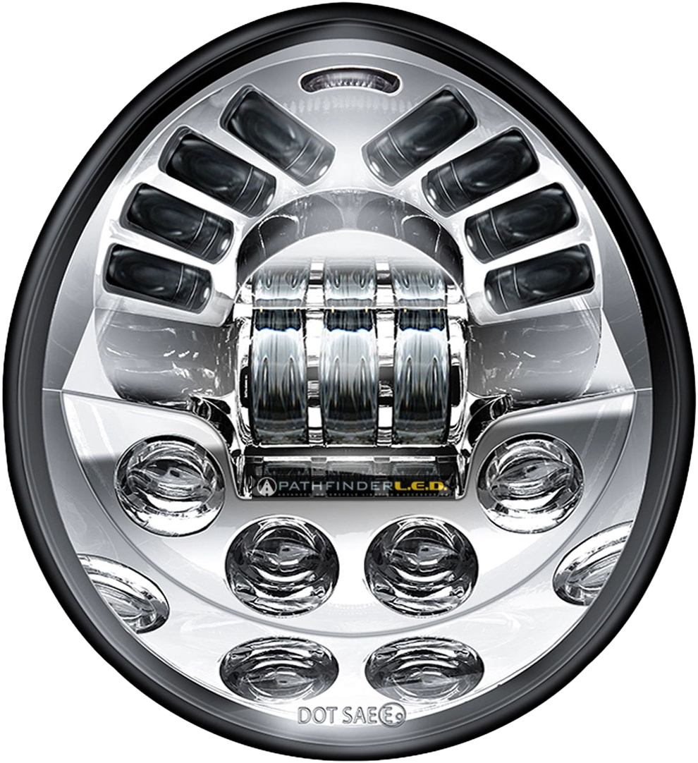 PATHFINDER V-ROD HEADLIGHT CHROME - View 1