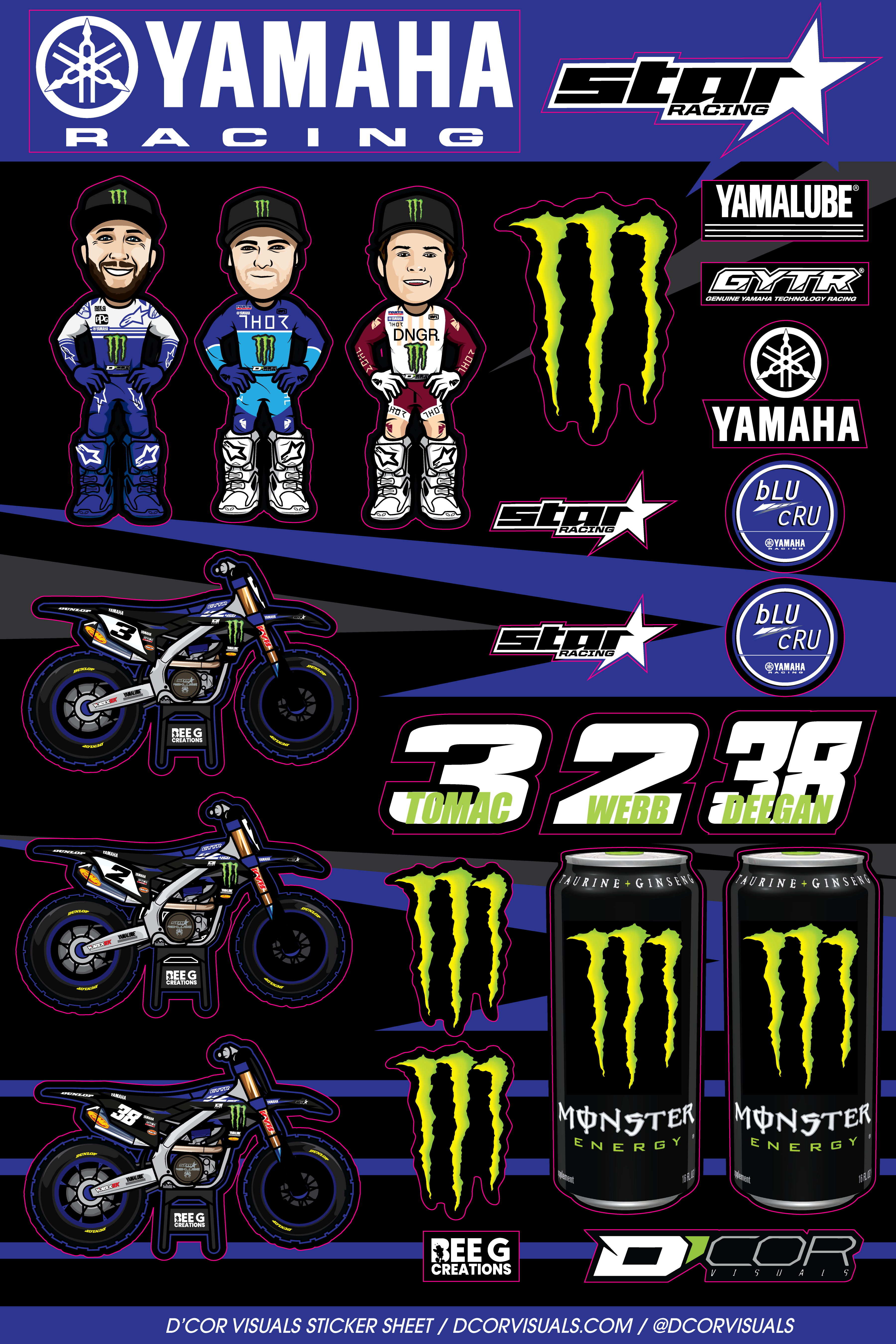 Yamaha Decal Sheet