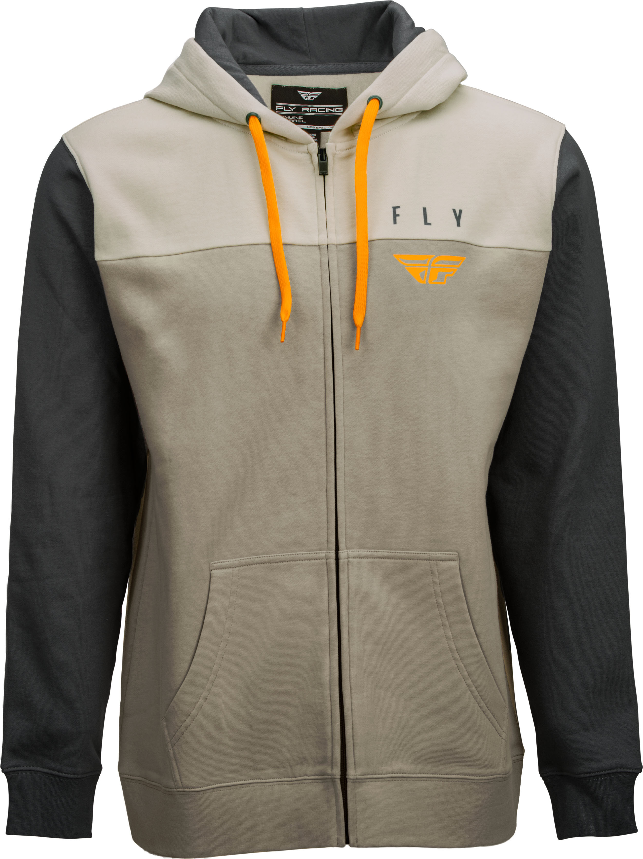 FLY RACING Fly Horizontal Zip Up Hoodie Khaki/Stone - View 1