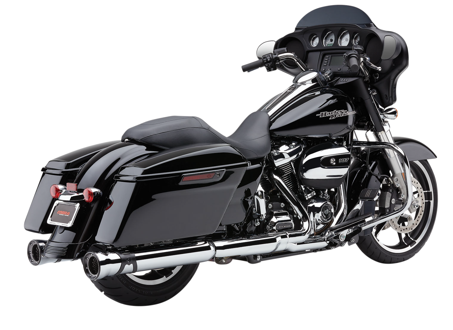 COBRA 4" RACE-PRO SLIP-ONS CHROME FLH/FLT 17-22 - View 1