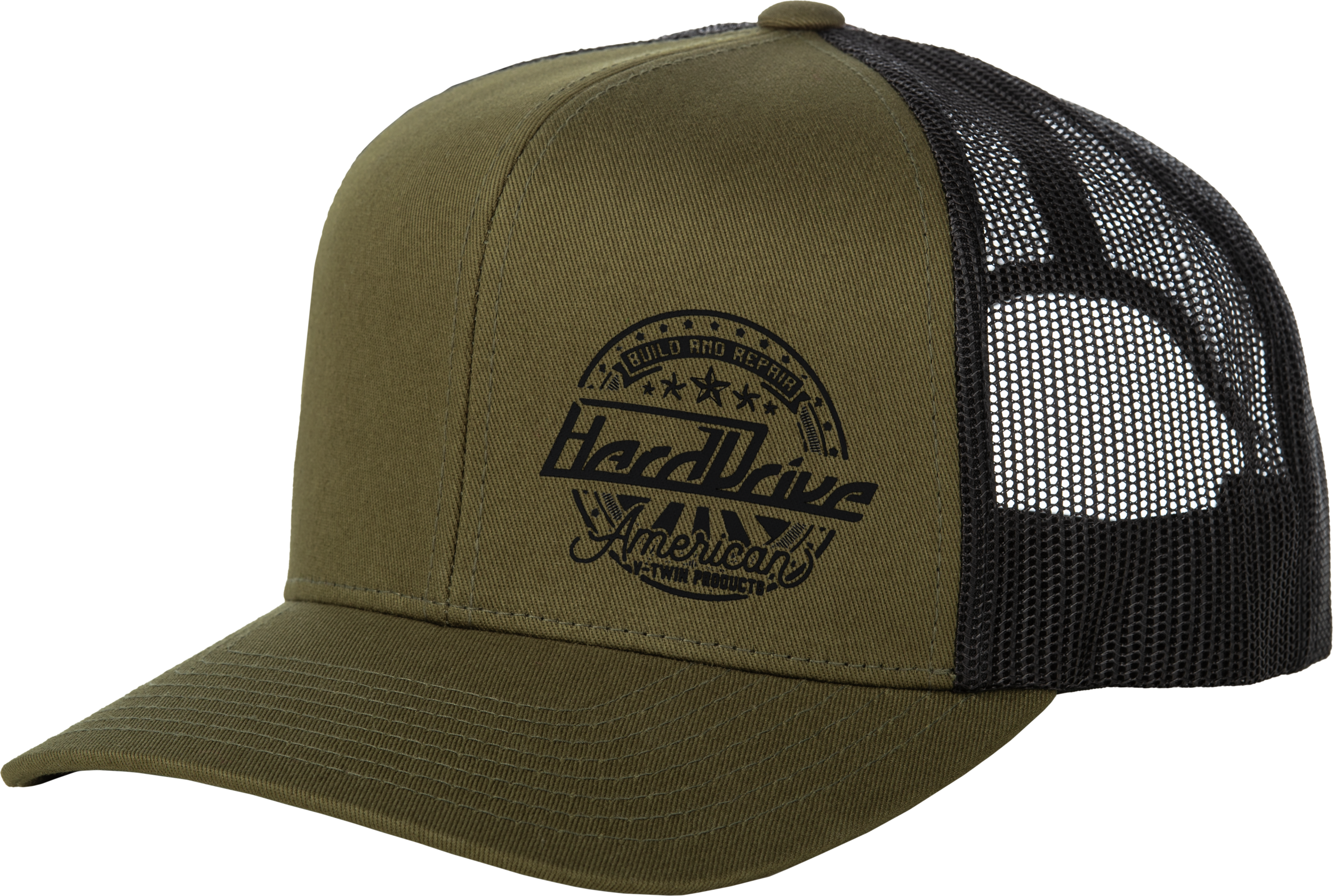 HARDDRIVE EMBLEM HAT BLACK/OD GREEN OS