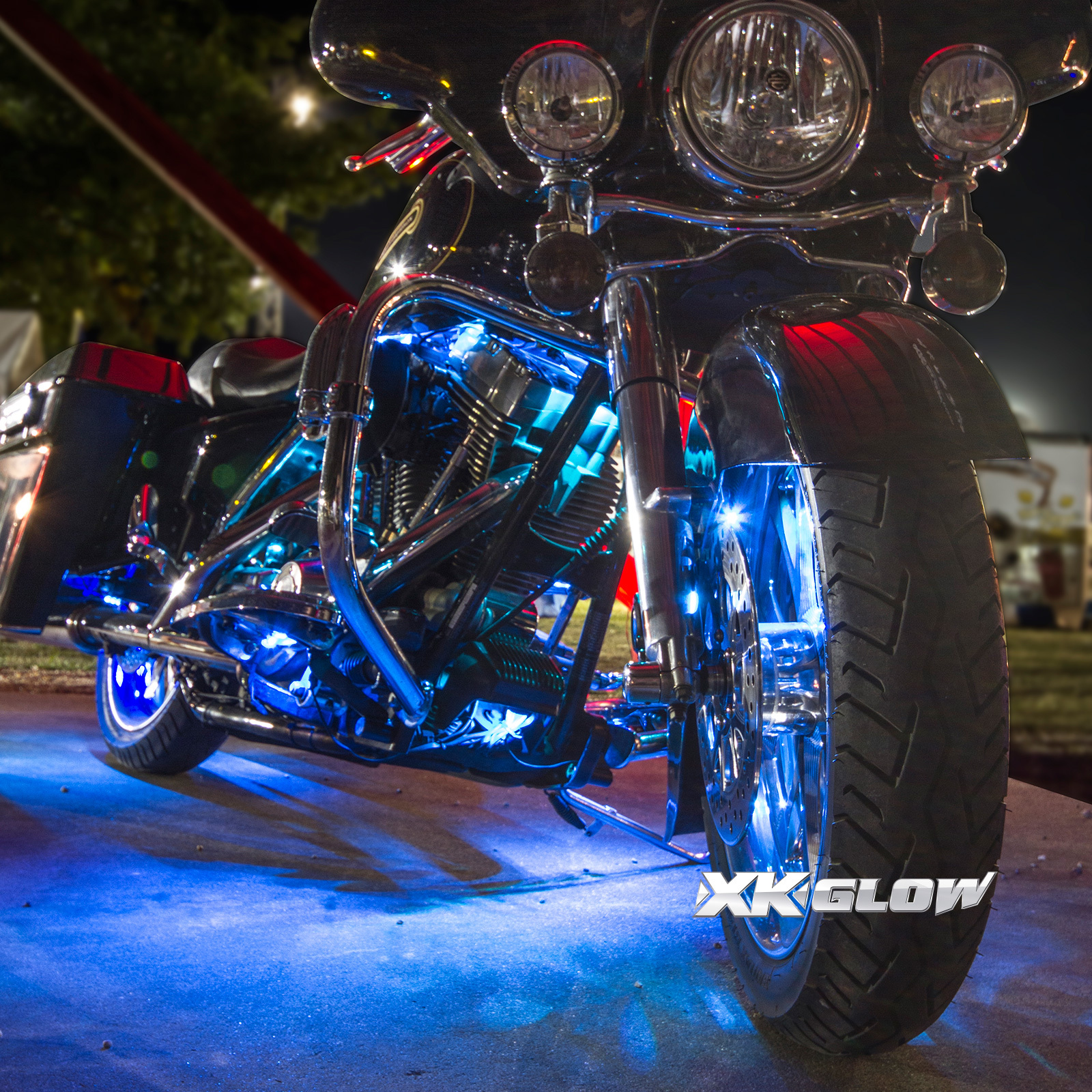 Multi-color Motorcycle LED Accent Light Kit w/Remote Key Fob