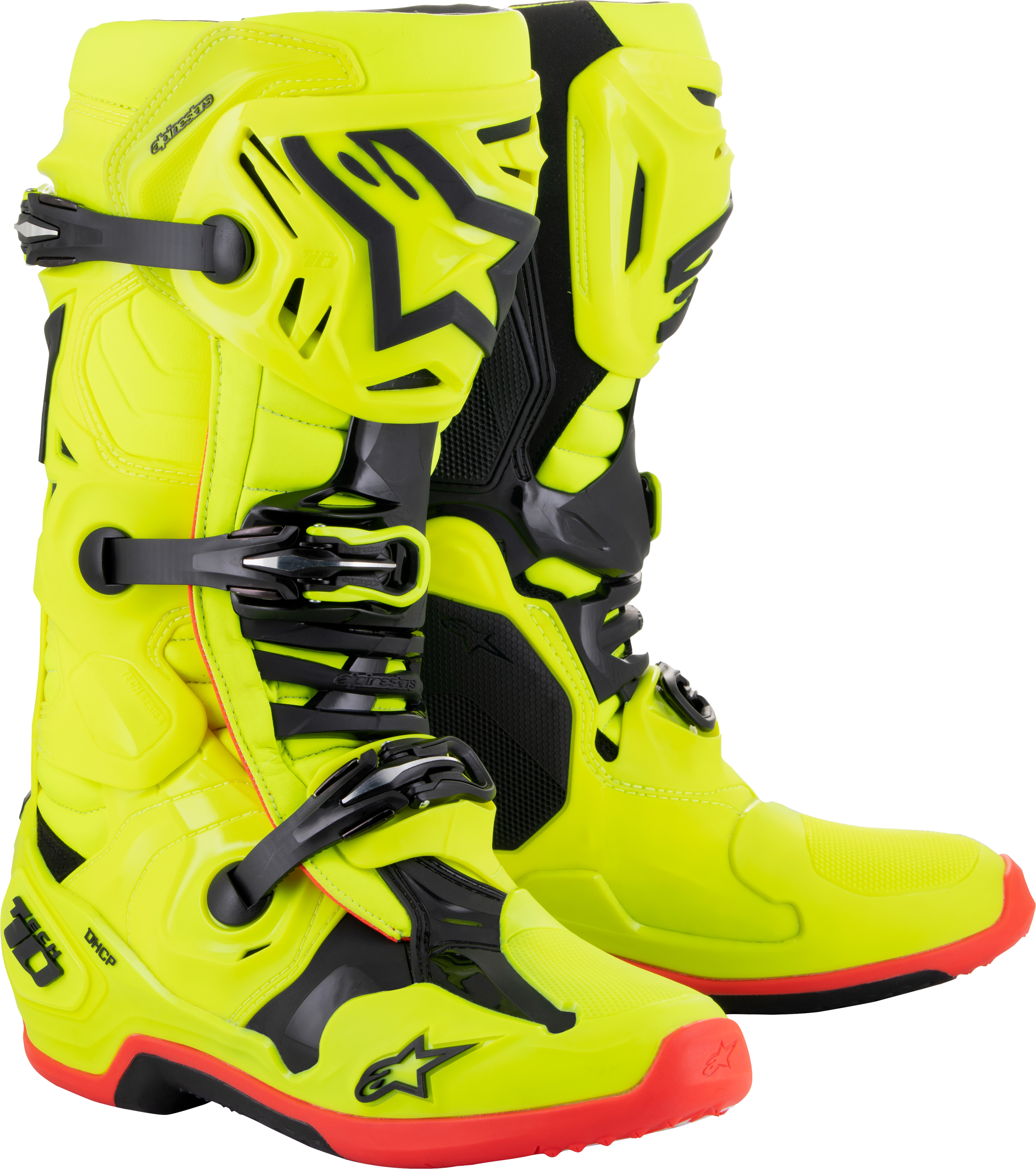 Tech 10 Boots Ylw Fluo/Blk/Red Fluo Sz 13
