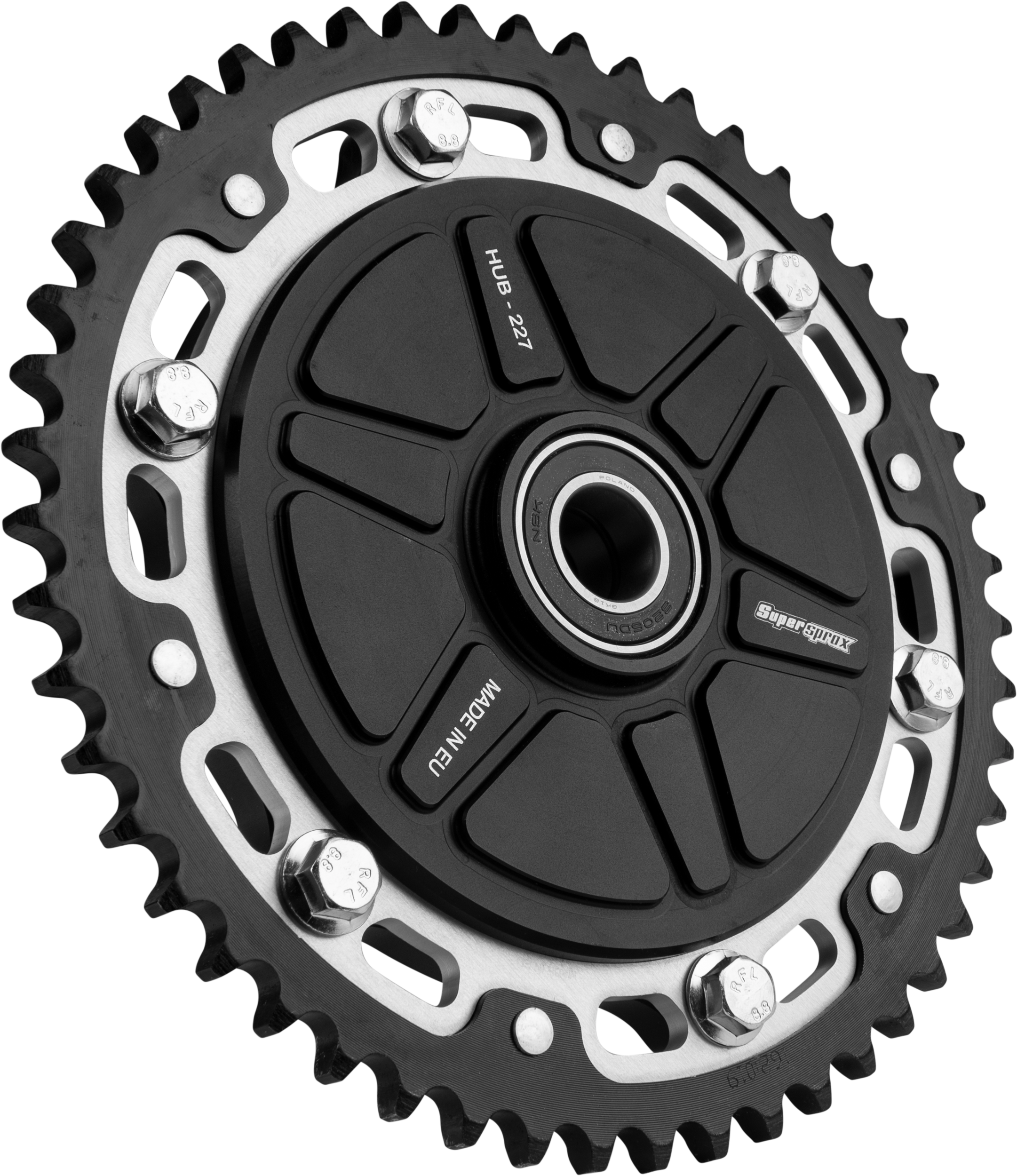 SUPERSPROX CUSHDRIVE CONVERSION 51T SPROCKET BLK SIL BLK - View 1