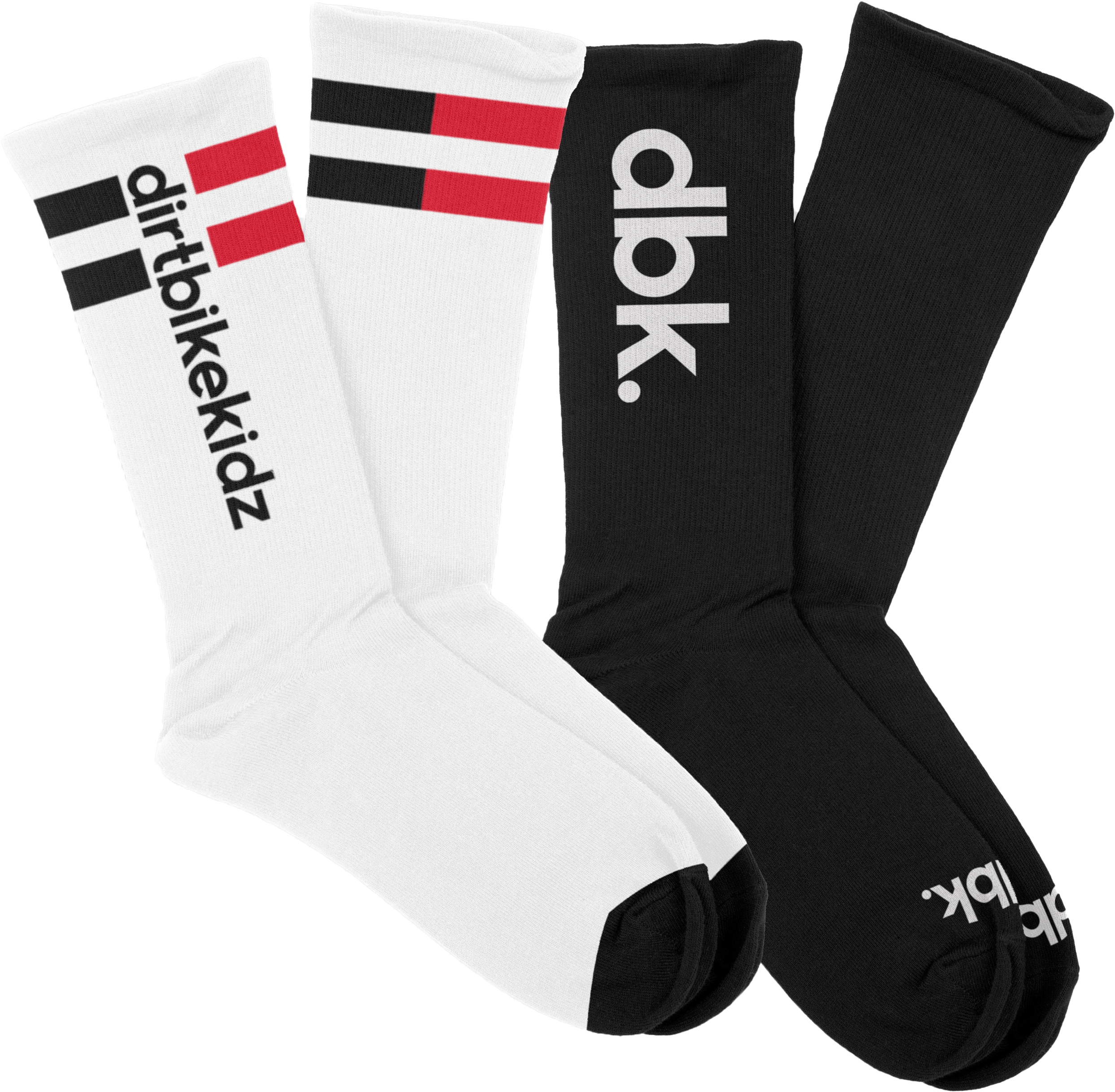 DBK BASIC SOCK 2 PACK WHITE/BLACK - View 1