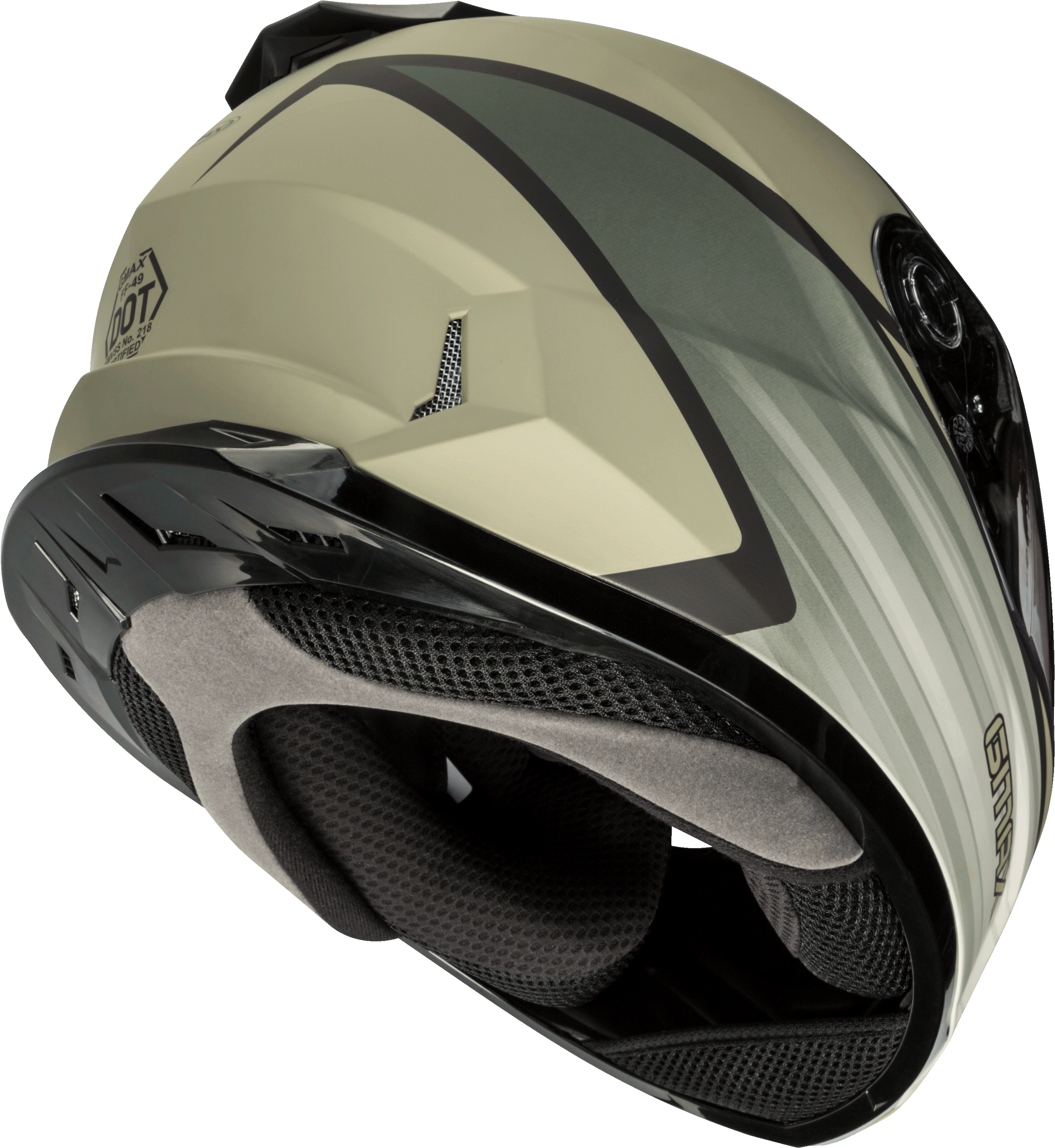 GMAX FF-49 Full-Face Street Helmet (Tan/Khaki, Large)