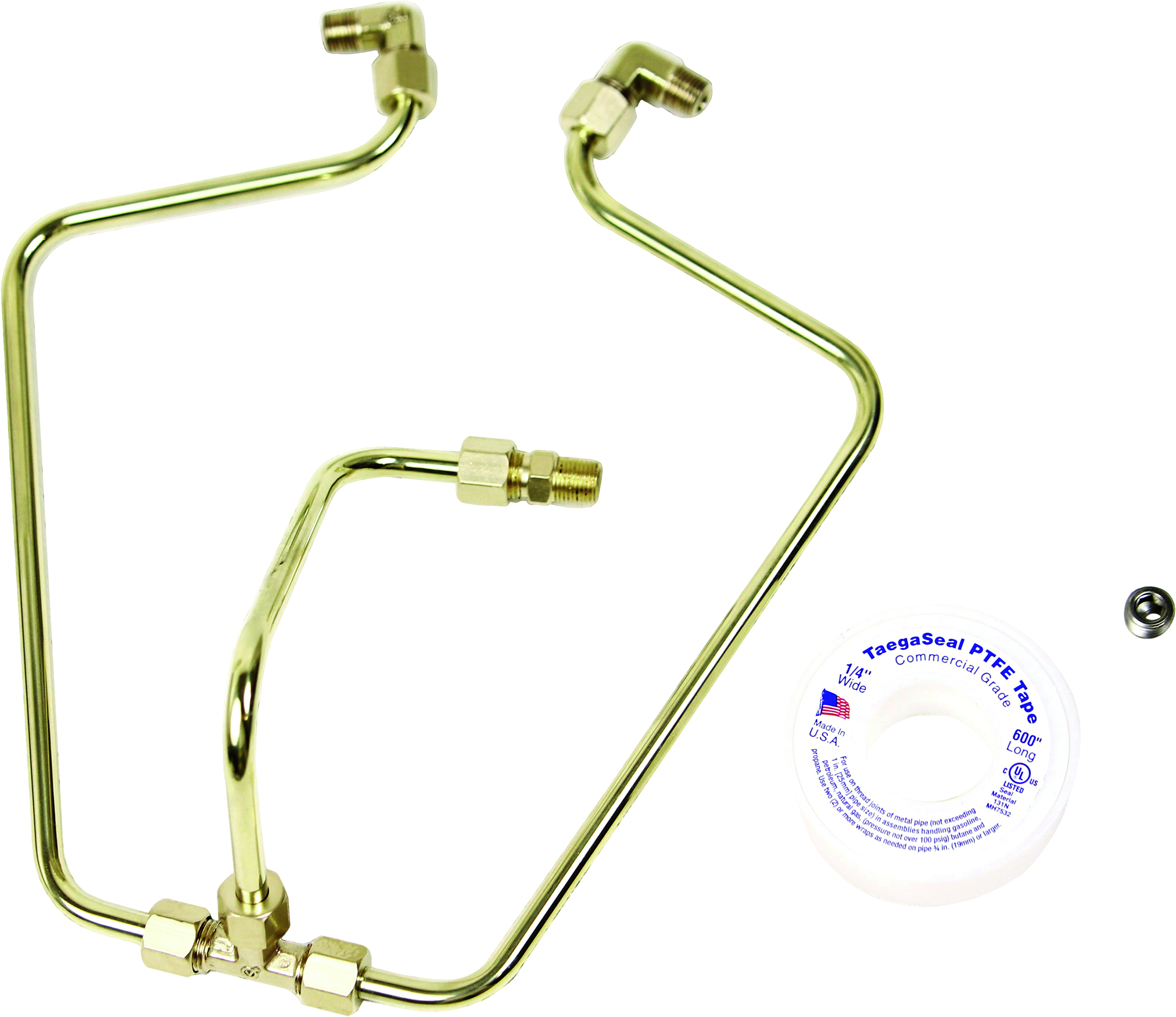 OLD STF Brass Rocker Box Oil Line - View 1