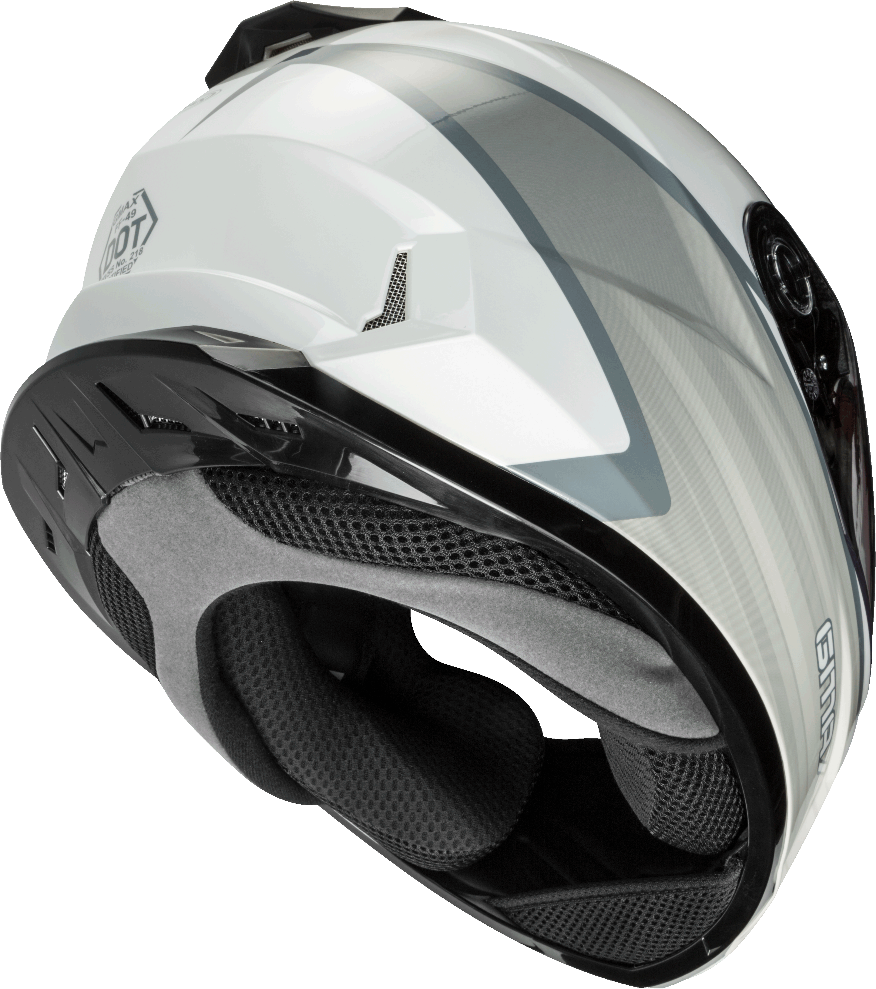 GMAX FF-49 Full-Face Street Helmet (White/Grey, Large)