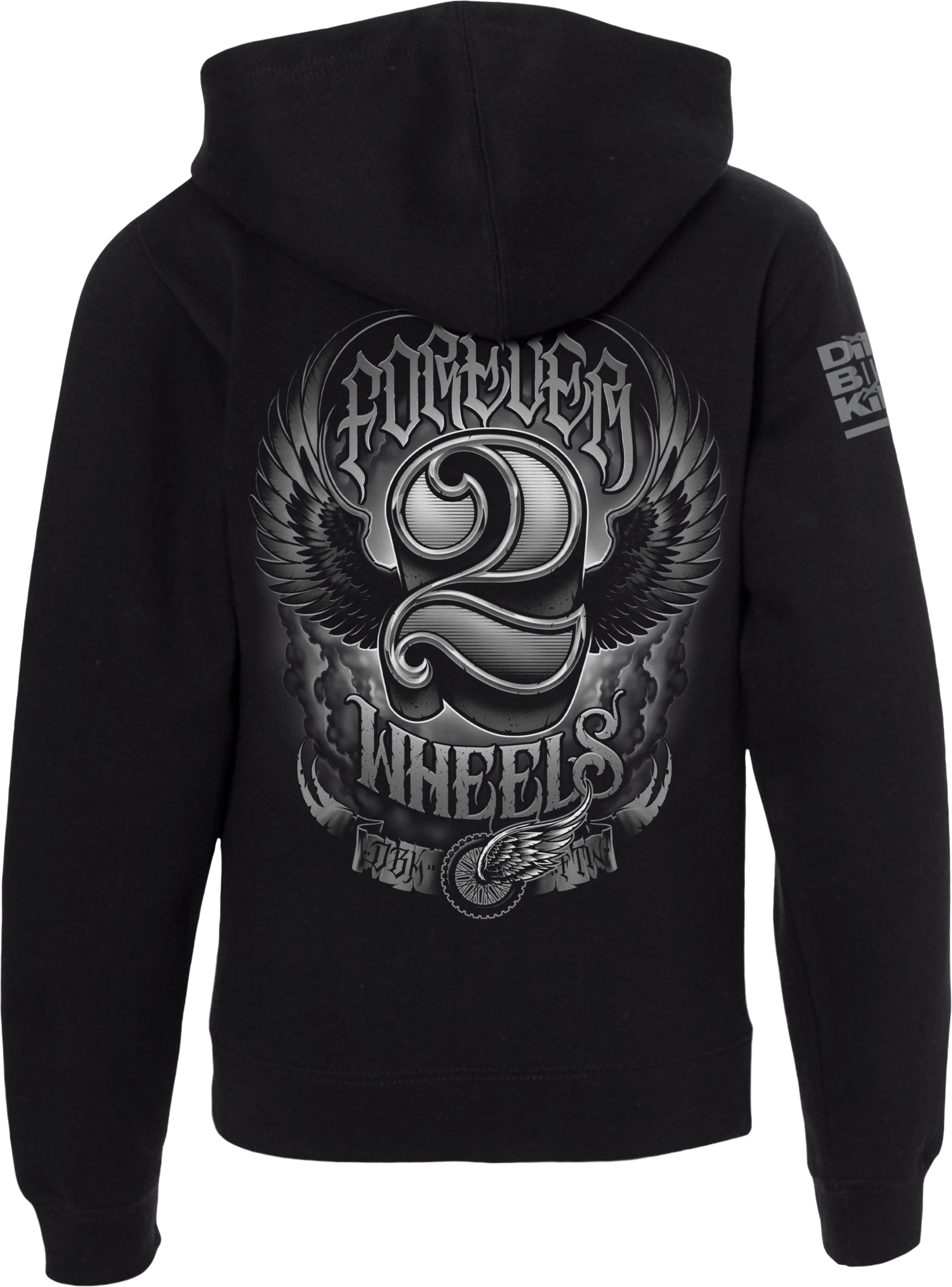 DBK Two Wheels Youth Hoodie Yx - View 1