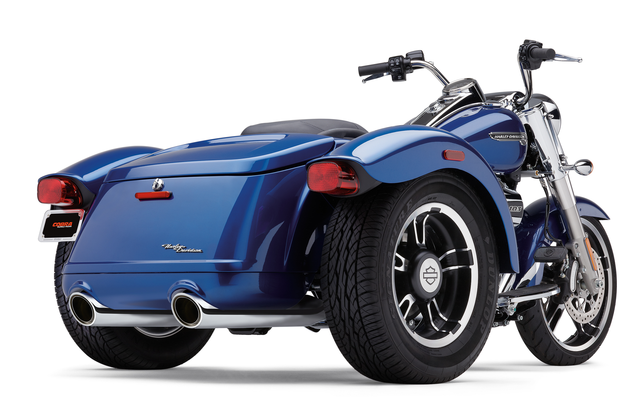 COBRA 909-TWINS 4" SLIP-ONS CHROME FREEWHEELER 15-22 - View 1