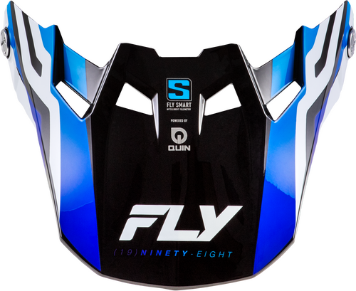 FLY RACING FORMULA S CARBON BYTE VISOR BLUE CARBON/BLUE/WHITE YL/SM