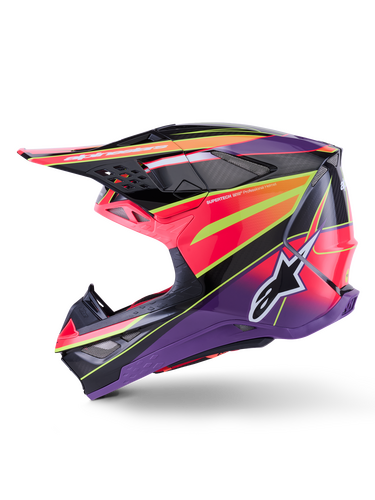 ALPINESTARS SUPERTECH S-M10 ERA HELMET PNK/VIOLET/YLW FLUO GLOSSY MD