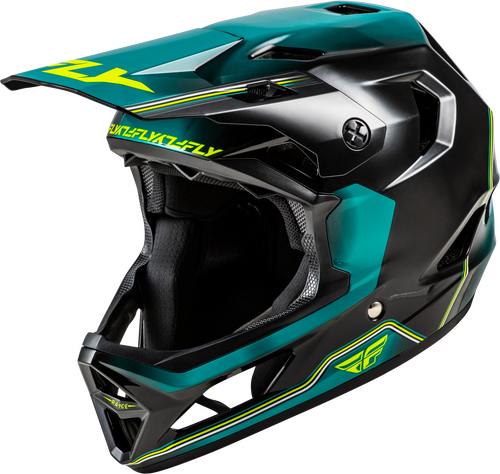 FLY RACING RAYCE REPEAT BICYCLE HELMET BLACK/TEAL/HI-VIS MD