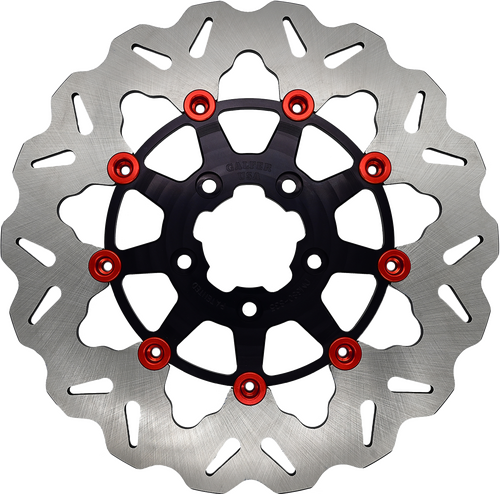 GBrakes ROTOR 11.5" FLOATING WAVE FR BLACK/RED BUTTONS