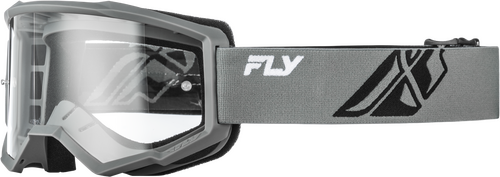 FLY RACING YOUTH FOCUS GOGGLE GREY/BLACK W/ CLEAR LENS