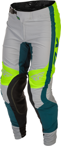FLY RACING LITE PANTS GREY/LIME/TEAL SZ 28