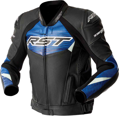 RST TRACTECH EVO 5 D3O JACKET BLK/BLUE LEATHER 3X