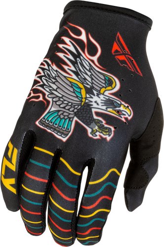 FLY RACING LITE AMERICANA GLOVES BLACK/RED/GOLD 3X