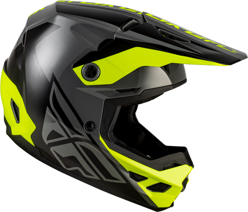 FLY RACING KINETIC CREST HELMET GREY/BLACK/HI-VIS 2X