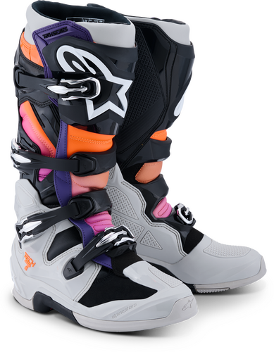 ALPINESTARS TECH 7 BLK/LGHT GRY/ORNG FL/MAGNTA 10