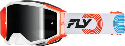 FLY RACING ZONE ELITE GOGGLE GREY/RED/BLU W/ BLACK MIRROR/SMOKE LENS