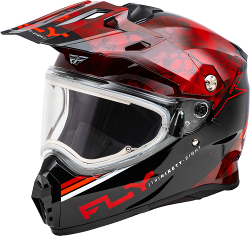 FLY RACING TREKKER CW CONCEAL HELMET ELEC SHLD RED/BLACK 2X