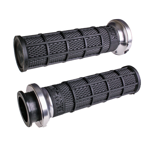 LOCK-ON HART-LUCK FULL-WAFFLE BLACK/SILVER INDIAN TBW 1"