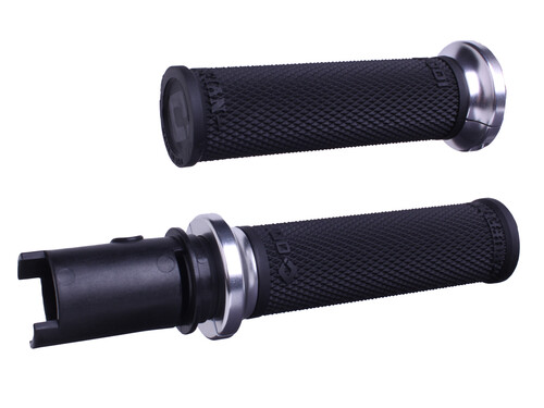 ODI LOCK-ON RUFFIAN GRIPS BLACK/SILVER CVO `23-24
