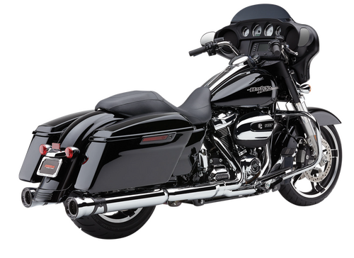 COBRA 4" RACE-PRO SLIP-ONS CHROME FLH/FLT 17-22