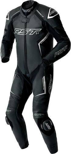 S1 D3O SUIT BLK/WHI LEATHER LG