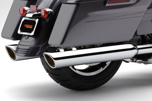 COBRA 909-TWINS 4" SLIP-ONS CHROME FLH/FLT 95-16