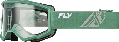 FLY RACING YOUTH FOCUS GOGGLE OLIVE/GREY W/ CLEAR LENS
