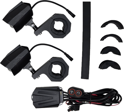 DUAL SWITCHBACK LED LIGHTS BLACK WIRED REMOTE PR