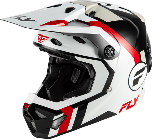 FLY RACING YOUTH FORMULA CP SEAL HELMET WHITE/BLACK/RED YL