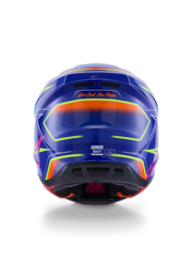 ALPINESTARS SM7 CAST HELMET BLUE/PNK/YLW FLUO GLOSSY 2X