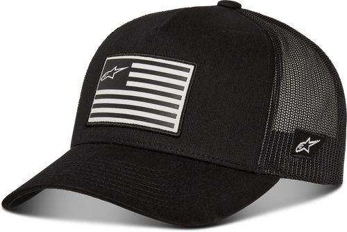 ALPINESTARS FLAG FLAT TRUCKER HAT BLACK/BLACK