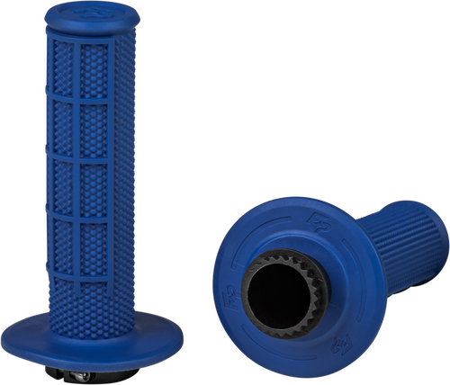 FIRE POWER CONTROL MX LOCK-ON GRIPS BLUE HALF WAFFLE