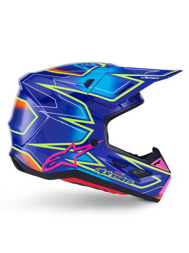 ALPINESTARS SM7 CAST HELMET BLUE/PNK/YLW FLUO GLOSSY 2X