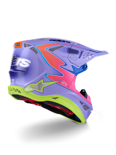 ALPINESTARS S-M10 JETT LAWRENCE R01 HELMET PURP/PNK FLUO/YLW FLUO GLS MD