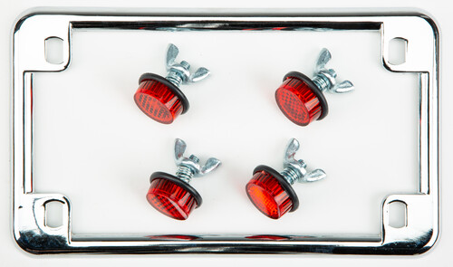 CHRIS PRODUCTS License Plate Frame w/Reflectors