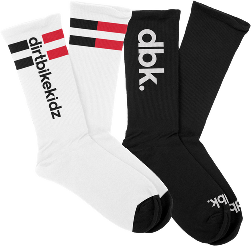 DBK BASIC SOCK 2 PACK WHITE/BLACK