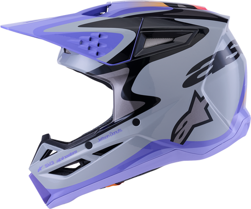ALPINESTARS JETTSON SM3 HELMET GRY/PURP/BLK GLOSSY 2X