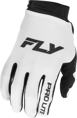 FLY RACING PRO LITE GLOVES WHITE/BLACK SM